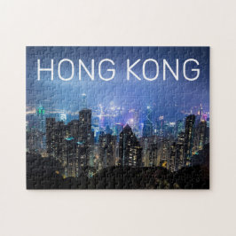 Quebra-cabeça Ilha de Hong Kong - Skyline Panorama Night Souveni