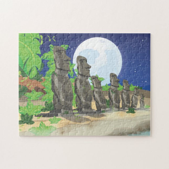 Quebra-cabeça Ilha de Páscoa Moai (Horizontal)
