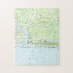 Quebra-cabeça Ilha North Carolina Mapa do carvalho (1990)