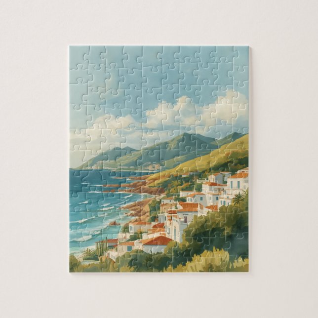 Quebra-cabeça Ilhas Baleares Viagem Francesa Riviera Vintage (Vertical)