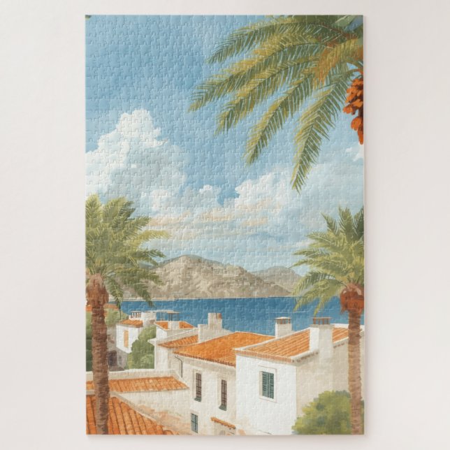 Quebra-cabeça Ilhas Baleares Viagem Francesa Vintage (Vertical)