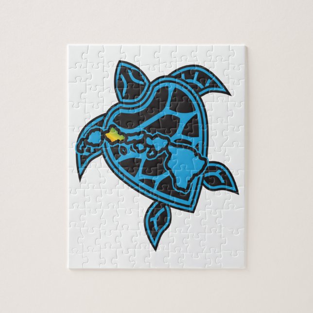 Quebra-cabeça Ilhas Hawaii e Tartaruga Hawaii (Vertical)