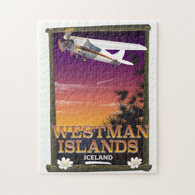 Quebra-cabeça Ilhas Westman Islândia cartaz de viagem (Vertical)
