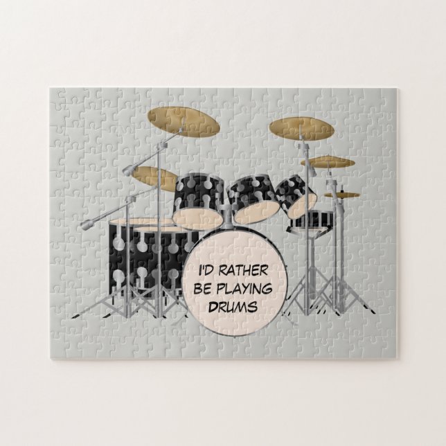 Quebra-cabeça Illustrated drum set background (Horizontal)