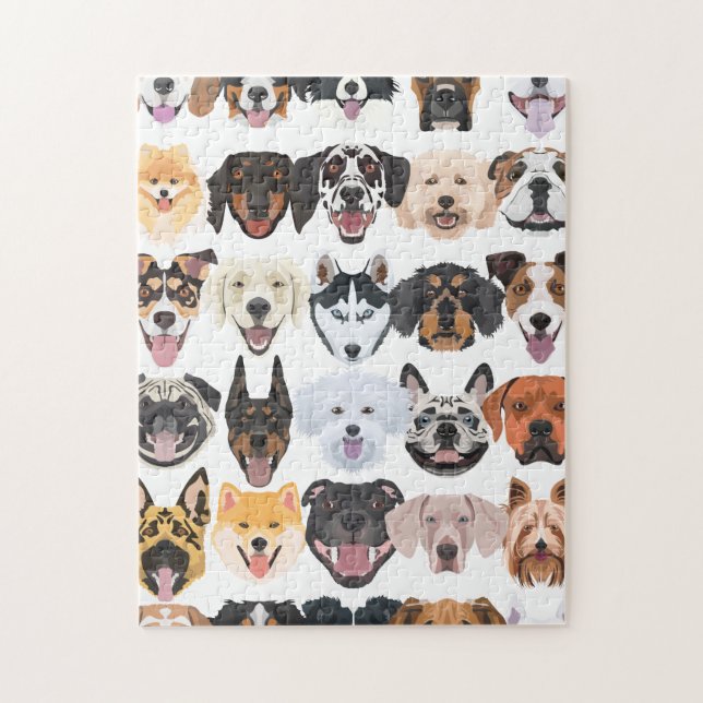 Quebra-cabeça Illustration seamless pattern happy dogs (Vertical)