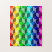 Quebra-cabeça - Ilusão de blocos arco-íris