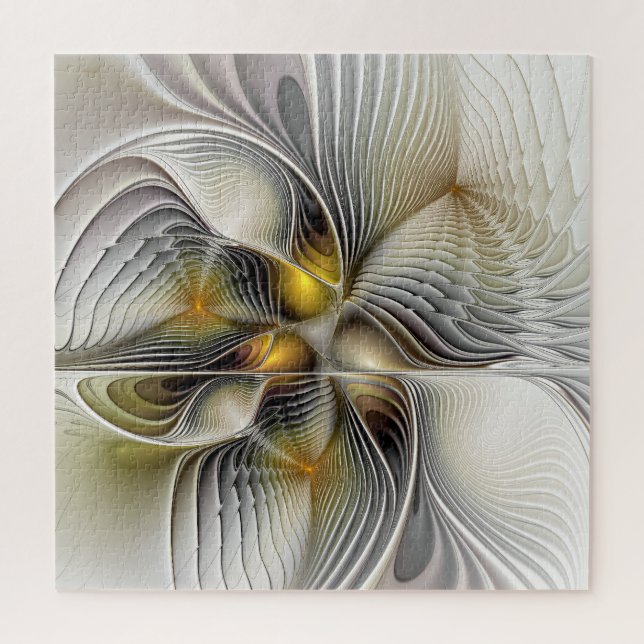 Quebra-cabeça Ilusão Óptica Abstrata Fractal 3D Com Profundidade (Vertical)