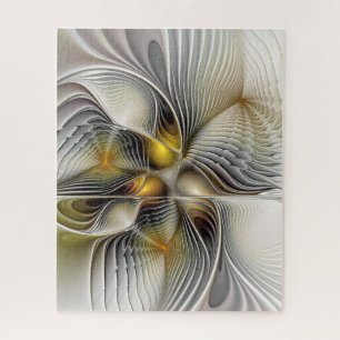 Quebra-cabeça Ilusão Óptica Abstrata Fractal 3D Com Profundidade