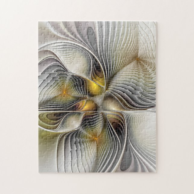 Quebra-cabeça Ilusão Óptica Abstrata Fractal 3D Com Profundidade (Vertical)