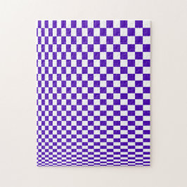 Quebra-cabeça Ilusão Óptica Xadrez Roxo e Branco