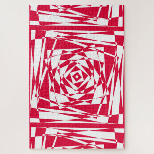 Quebra-cabeça Ilusões de abstrato vermelho-branco
