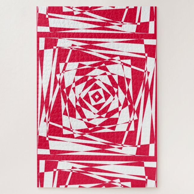 Quebra-cabeça Ilusões de abstrato vermelho-branco (Vertical)