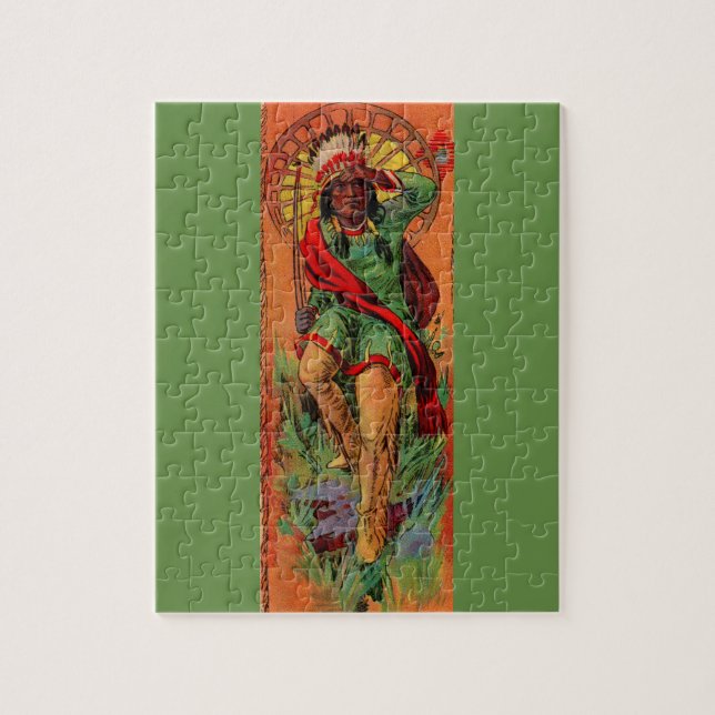 Quebra-cabeça Ilustração 1919 do indiano do nativo americano (Vertical)