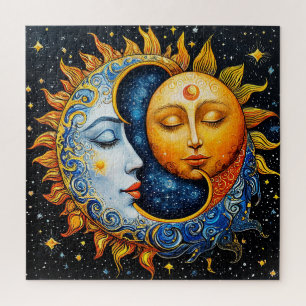 Quebra-cabeça Ilustração Artística do Sol e da Lua