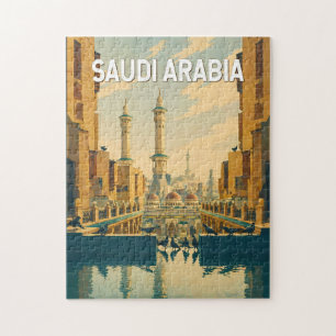 Quebra-cabeça Ilustração da Arábia Saudita Viagem Arte Vintage