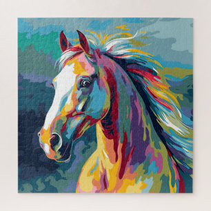 Quebra-cabeça Ilustração da Cabeça de Cavalo das Aquarelas