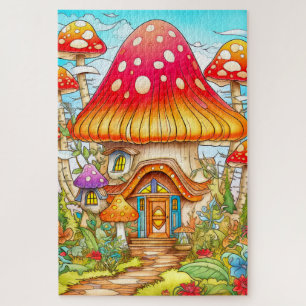 Quebra-cabeça Ilustração da Casa do Cogumelo Mágico