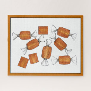Quebra-cabeça Ilustração da Comida dos dentes doce do caramel Ca