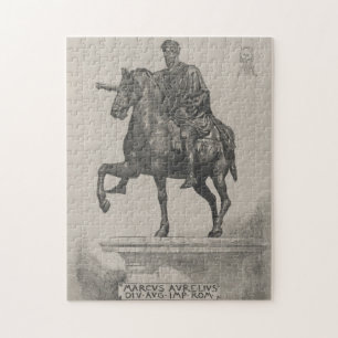 Quebra-cabeça Ilustração da Estátua Vintage Marcus Aurelius (