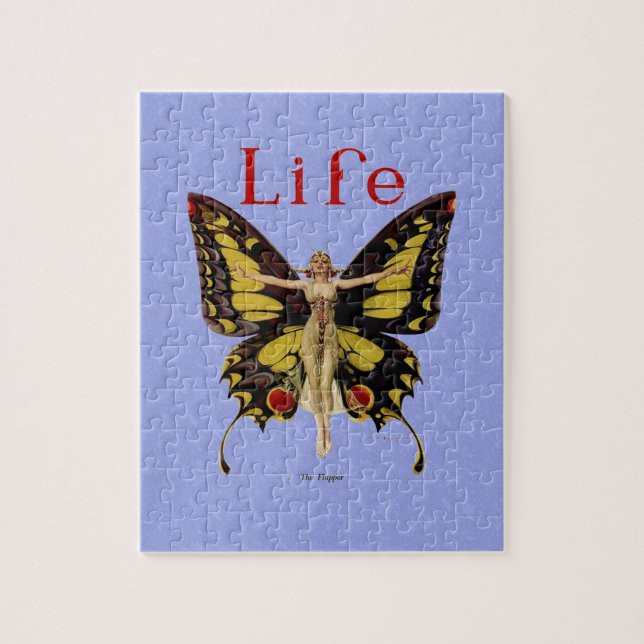 Quebra-cabeça Ilustração da Mulher Voadora Flapper Butterfly (Vertical)