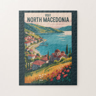Quebra-cabeça Ilustração da Paisagem Urbana da Macedônia do Nort