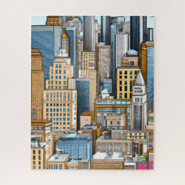 Quebra-cabeça Ilustração da paisagem urbana de Nova York (Vertical)