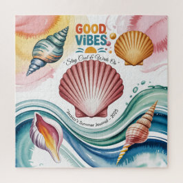 Quebra-cabeça Ilustração da Praia Retro da Summer Vibes