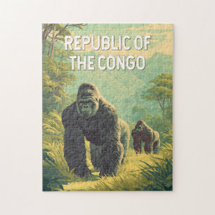 Quebra-cabeça Ilustração da República do Congo Viagem Arte