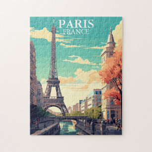 Quebra-cabeça Ilustração da Torre Eiffel em Paris, França