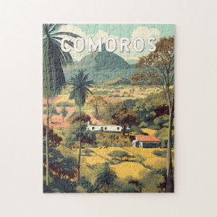 Quebra-cabeça Ilustração das Comores Viagem Arte Vintage