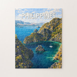 Quebra-cabeça Ilustração das Filipinas Viagem Arte Vintage