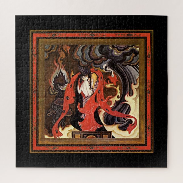 Quebra-cabeça Ilustração de amantes da Noite Árabe de Kay Nielse (Vertical)