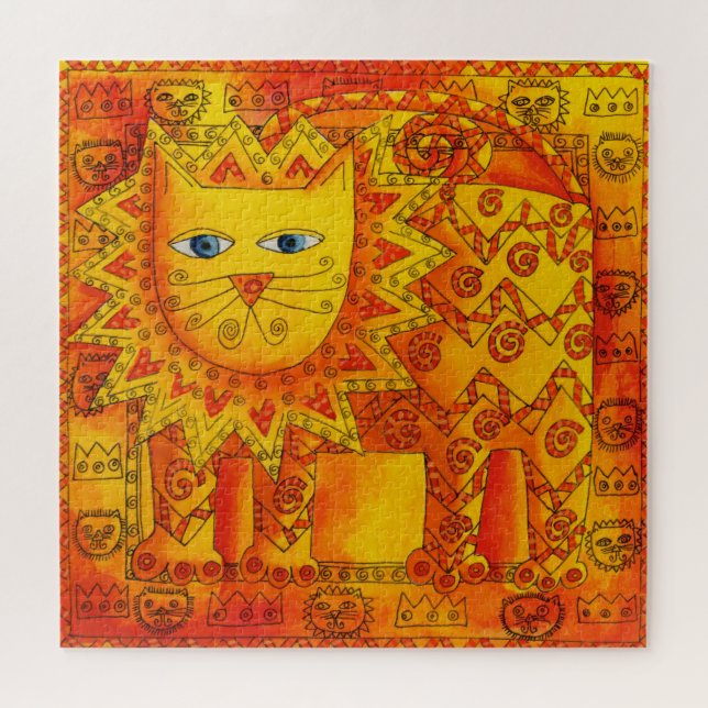 Quebra-cabeça Ilustração de Aquarela de Leão Padrão (Horizontal)