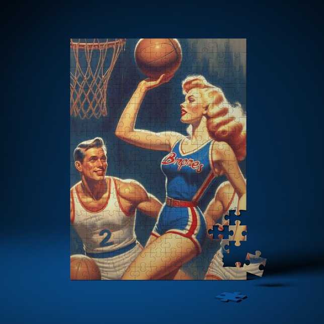 Quebra-cabeça Ilustração de Basquete Retroativo (Criador carregado)