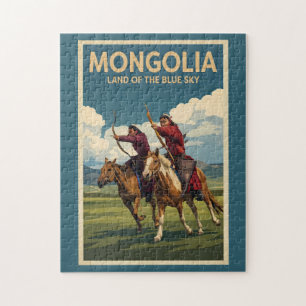 Quebra-cabeça Ilustração de Cavaleiros da Mongólia Arte de Viage