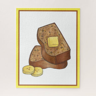 Quebra-cabeça Ilustração de Comida de Fatia de Pão de Banana com
