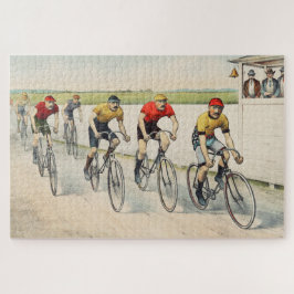 Quebra-cabeça Ilustração de Corrida de Bicicleta de Arte Vintage