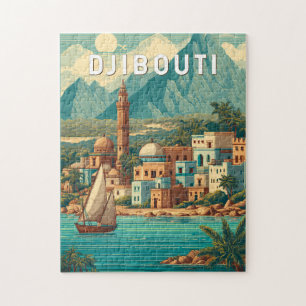 Quebra-cabeça Ilustração de Djibuti Viagem Arte Vintage