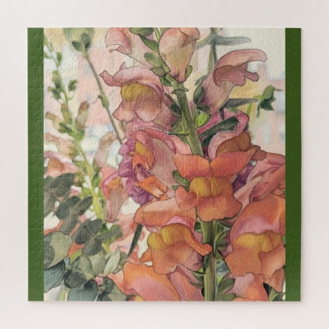 Quebra-cabeça Ilustração de Flor em Lápis de Cor Pastel (Vertical)