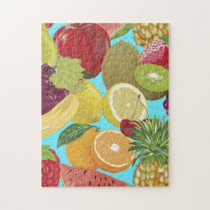 Quebra-cabeça Ilustração de Frutas Tropicais