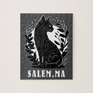 Quebra-cabeça Ilustração de Gato Preto   Salem