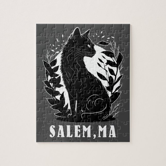 Quebra-cabeça Ilustração de Gato Preto | Salem (Vertical)