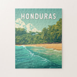 Quebra-cabeça Ilustração de Honduras Viagem Arte Vintage