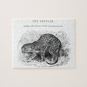Quebra-cabeça Ilustração de leopardo selvagem vintage