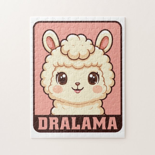 Quebra-cabeça Ilustração de lhama fofa design (Vertical)