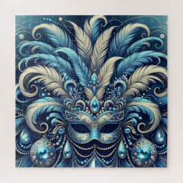 Quebra-cabeça Ilustração de Máscara de Mascarada Pena Azul