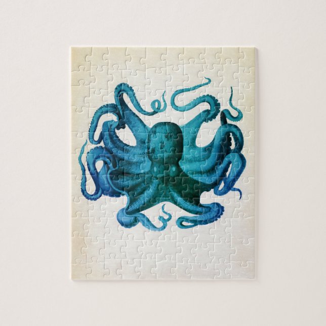 Quebra-cabeça Ilustração de Octopus de Aquarela (Vertical)