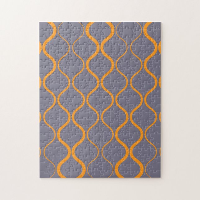 Quebra-cabeça Ilustração de onda amarela, retrô, curva de tendên (Vertical)