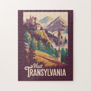 Quebra-cabeça Ilustração de Paisagem da Transilvânia Arte de Via