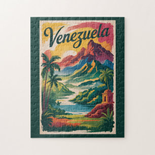 Quebra-cabeça Ilustração de Paisagem da Venezuela Arte de Viagem
